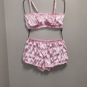 & Other Stories Light Pink Satin Pajama Set